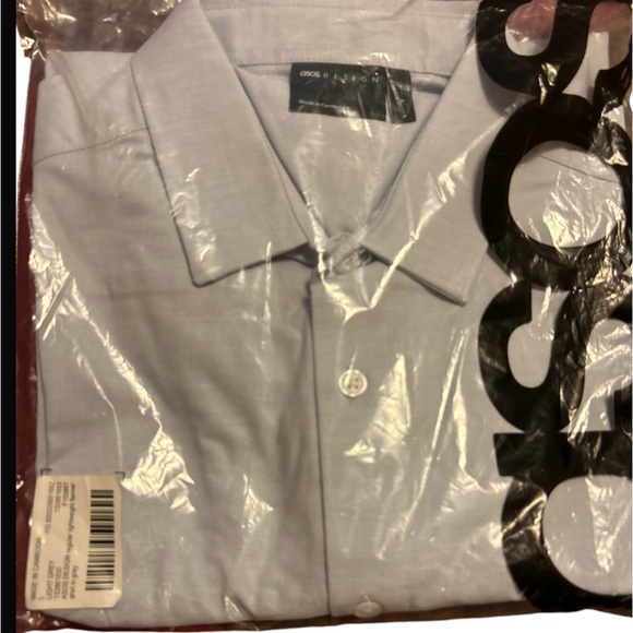 ASOS DESIGN regular fit shirt in Light Gray Size L - Picture 9 of 10